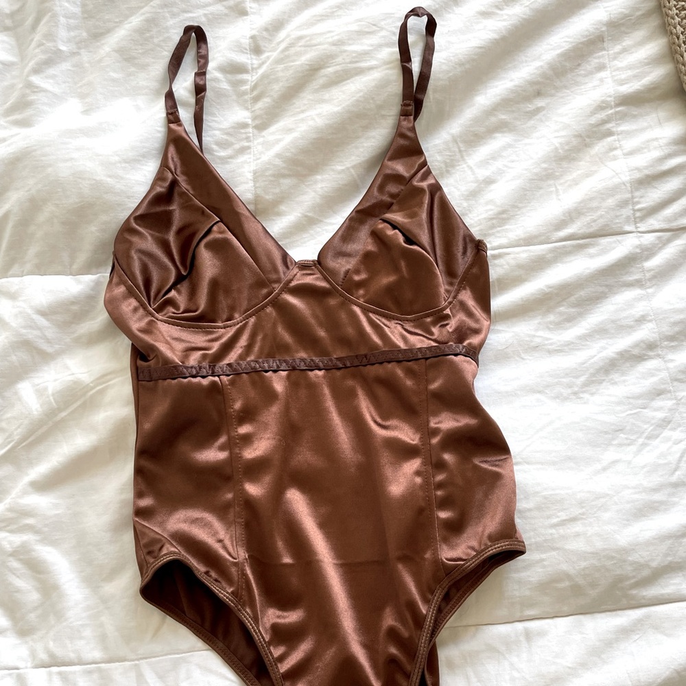 Silky brown bodysuit!